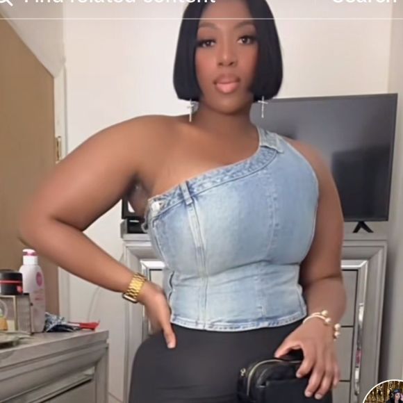 ZARA TRF ASYMMETRIC DENIM TOP BLUE 6045/005/083/084 - Picture 5 of 11